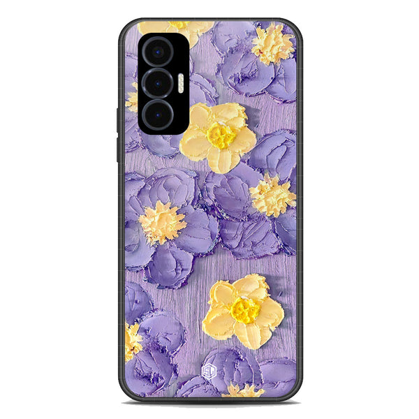 Floral Series Soft Phone Case - Premium Glass Case - Design 8 - Tecno Pova 3