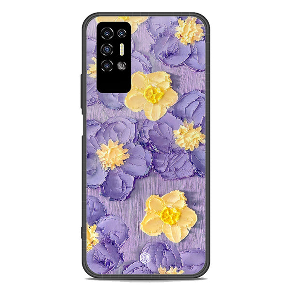 Floral Series Soft Phone Case - Premium Glass Case - Design 8 - Tecno Pova 2