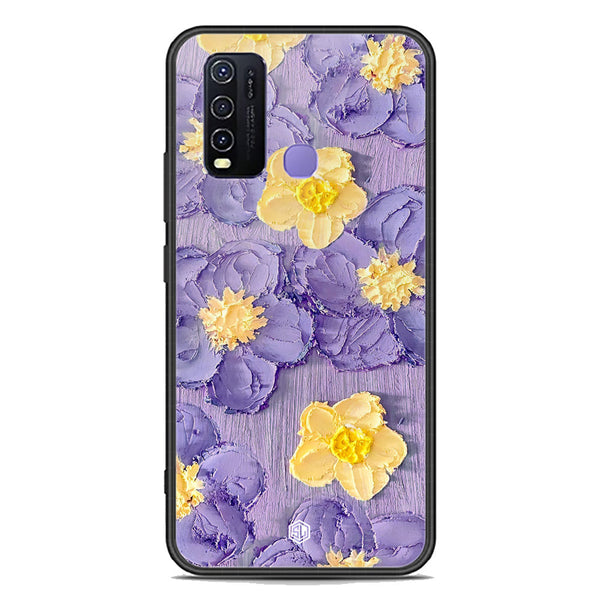 Floral Series Soft Phone Case - Premium Glass Case - Design 8 - Vivo Y50