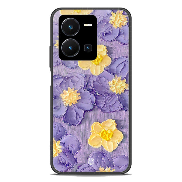 Floral Series Soft Phone Case - Premium Glass Case - Design 8 - Vivo Y35