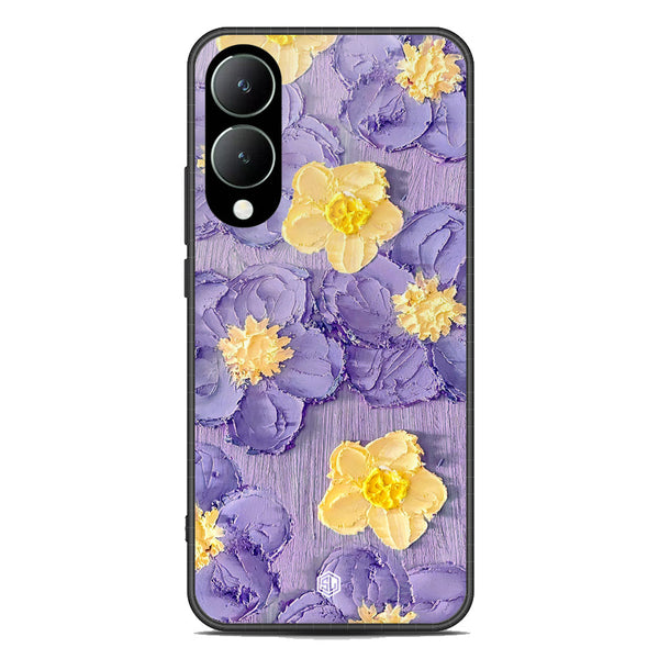 Floral Series Soft Phone Case - Premium Glass Case - Design 8 - Vivo Y17s