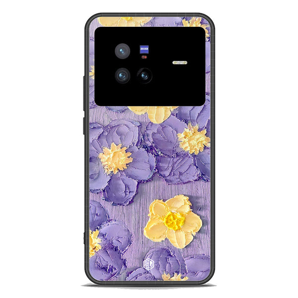 Floral Series Soft Phone Case - Premium Glass Case - Design 8 - Vivo X80