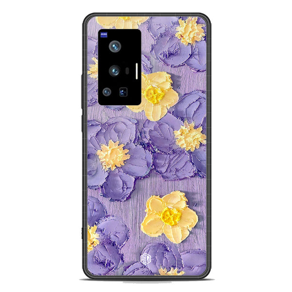 Floral Series Soft Phone Case - Premium Glass Case - Design 8 - Vivo X70 Pro