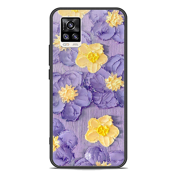 Floral Series Soft Phone Case - Premium Glass Case - Design 8 - Vivo V20