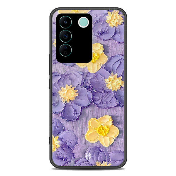 Floral Series Soft Phone Case - Premium Glass Case - Design 8 - Vivo S16e