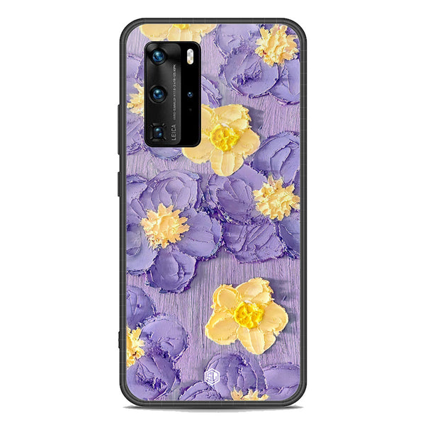 Floral Series Soft Phone Case - Premium Glass Case - Design 8 - Huawei P40 Pro