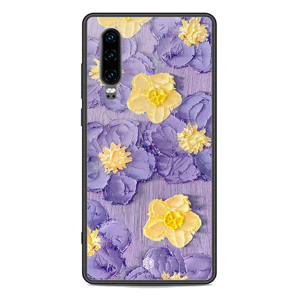 Floral Series Soft Phone Case - Premium Glass Case - Design 8 - Huawei P30