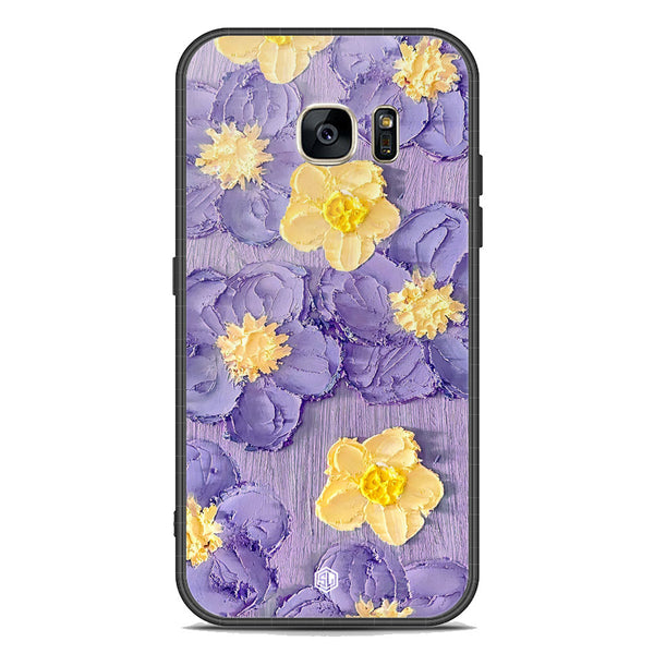 Floral Series Soft Phone Case - Premium Glass Case - Design 8 - Samsung Galaxy S7