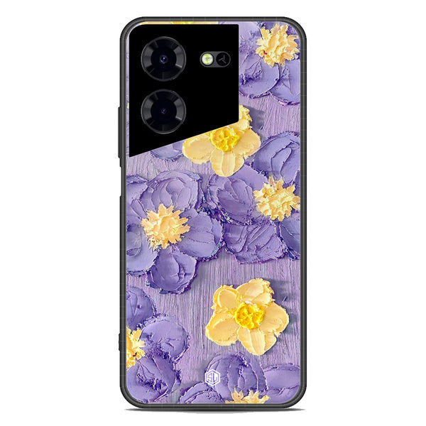 Floral Series Soft Phone Case - Premium Glass Case - Design 8 - Tecno Pova 5 Pro