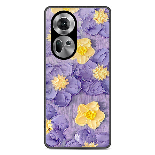 Floral Series Soft Phone Case - Premium Glass Case - Design 8 - Oppo Reno 11