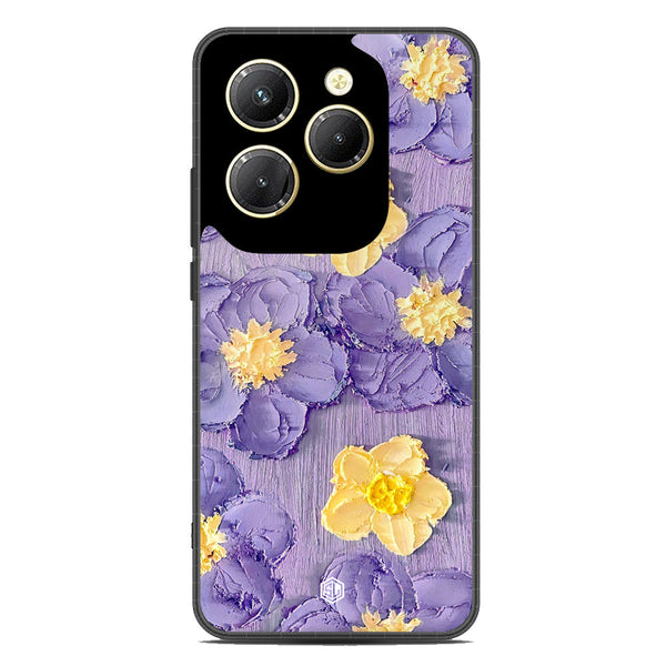 Floral Series Soft Phone Case - Premium Glass Case - Design 8 - Infinix Hot 40 Pro