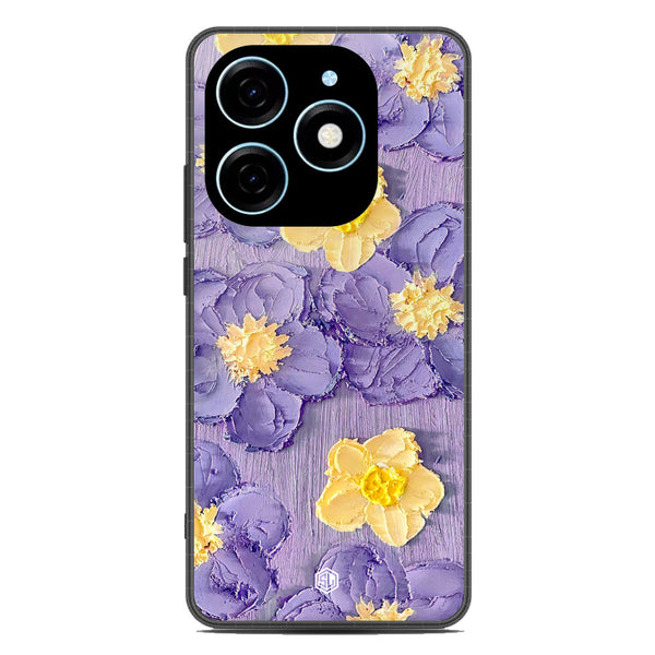 Floral Series Soft Phone Case - Premium Glass Case - Design 8 - Tecno Spark 20C