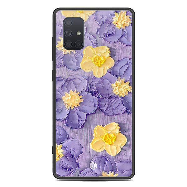 Floral Series Soft Phone Case - Premium Glass Case - Design 8 - Samsung Galaxy A71