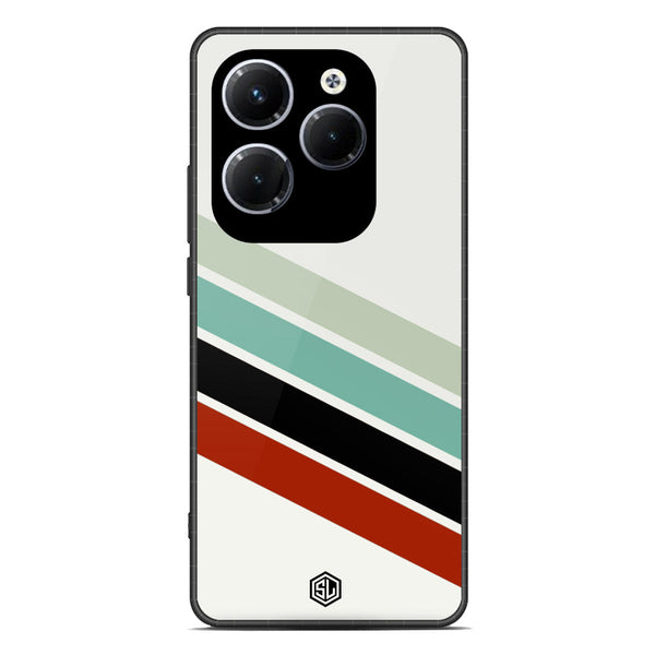 Retro Stripes Series Soft Phone Case - Premium Glass Case - Design 2 - Infinix Hot 40 Pro