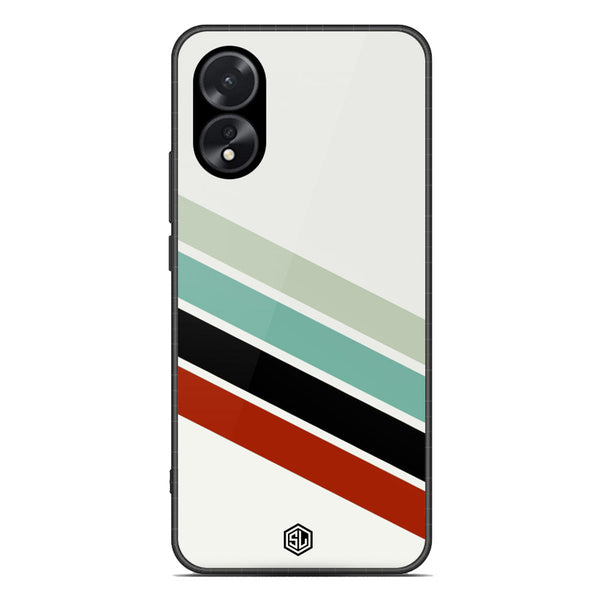 Retro Stripes Series Soft Phone Case - Premium Glass Case - Design 2 - Oppo A38