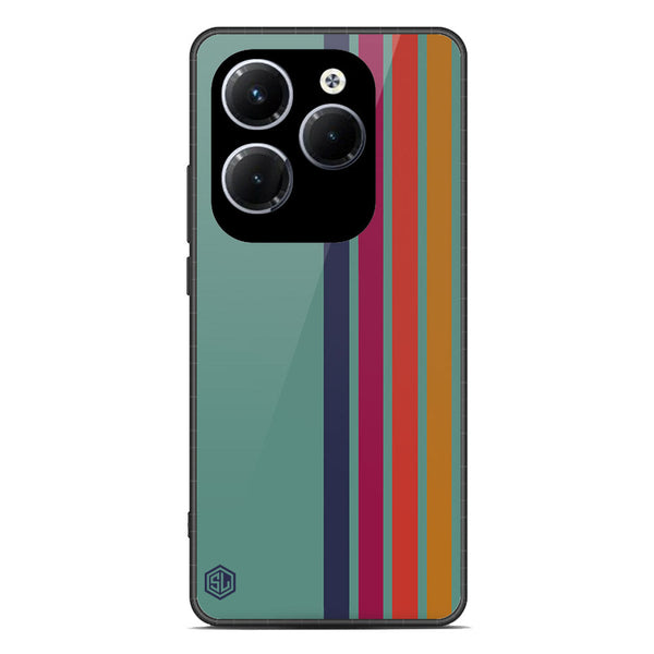Retro Stripes Series Soft Phone Case - Premium Glass Case - Design 5 - Infinix Hot 40 Pro