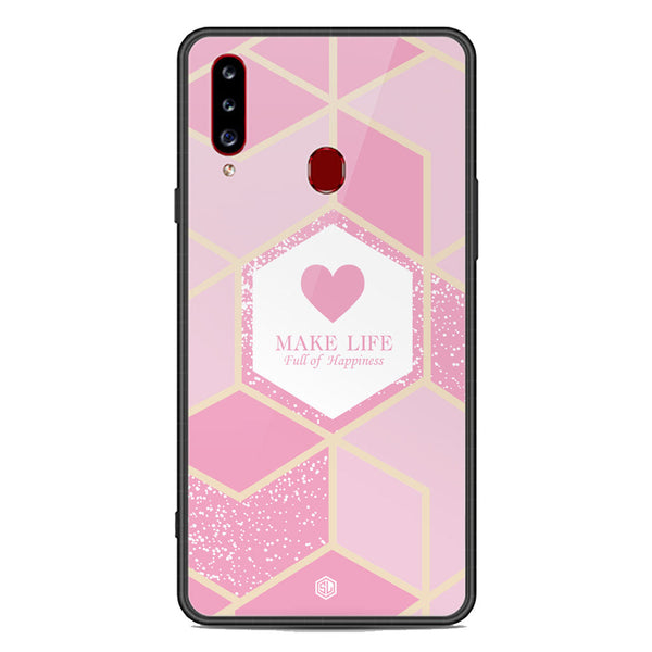 Happiness Series Soft Phone Case - Premium Glass Case - Design 3 - Samsung Galaxy A20s