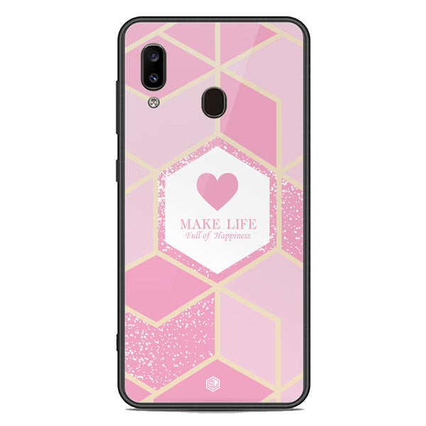 Happiness Series Soft Phone Case - Premium Glass Case - Design 3 - Samsung Galaxy A20