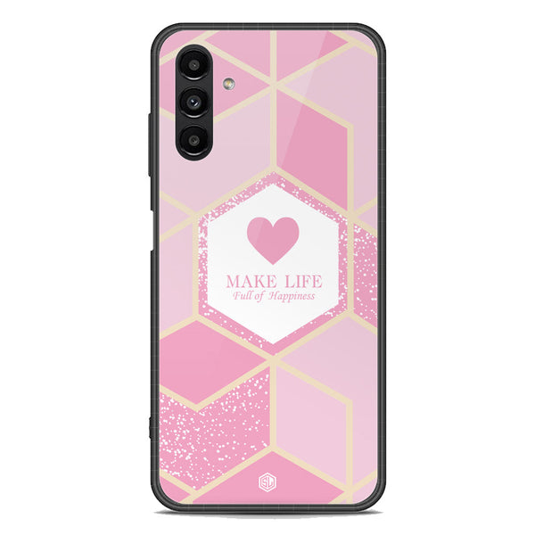 Happiness Series Soft Phone Case - Premium Glass Case - Design 3 - Samsung Galaxy A04s
