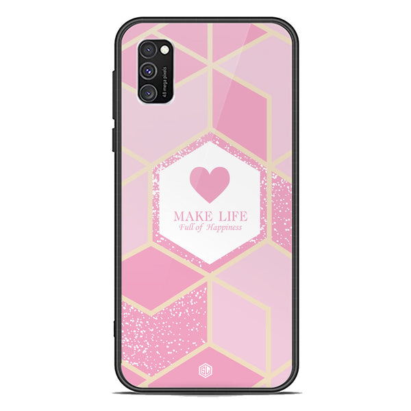 Happiness Series Soft Phone Case - Premium Glass Case - Design 3 - Samsung Galaxy A03s