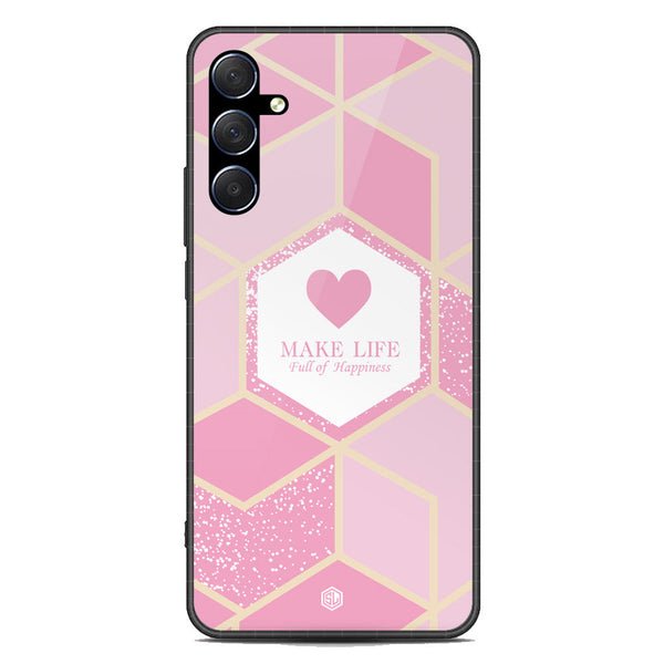 Happiness Series Soft Phone Case - Premium Glass Case - Design 3 - Samsung Galaxy M53