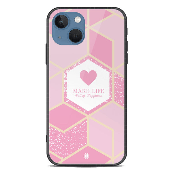 Happiness Series Soft Phone Case - Premium Glass Case - Design 3 - iPhone 13