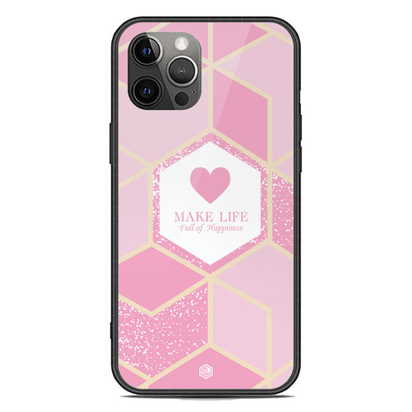 Happiness Series Soft Phone Case - Premium Glass Case - Design 3 - iPhone 12 Pro Max