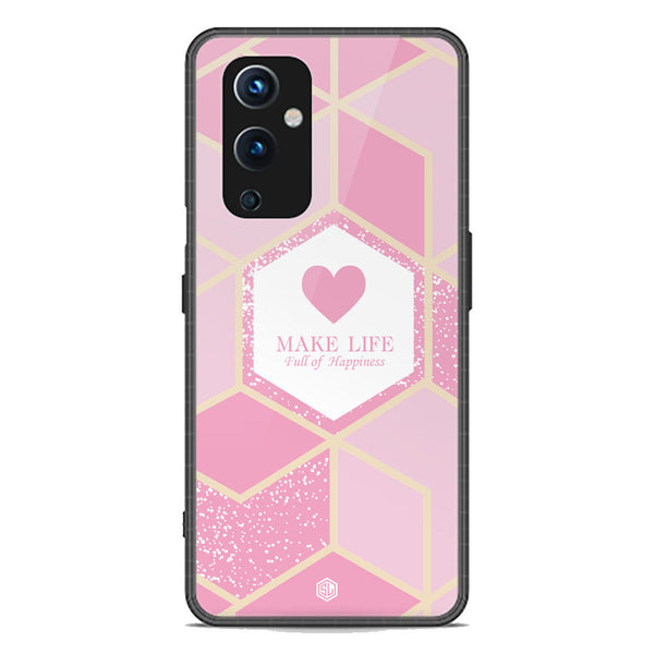 Happiness Series Soft Phone Case - Premium Glass Case - Design 3 - OnePlus 9