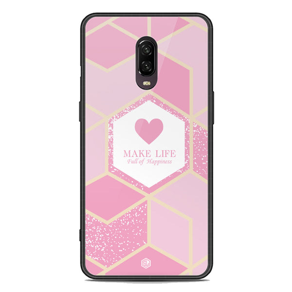 Happiness Series Soft Phone Case - Premium Glass Case - Design 3 - OnePlus 6T