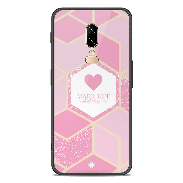 Happiness Series Soft Phone Case - Premium Glass Case - Design 3 - OnePlus 6