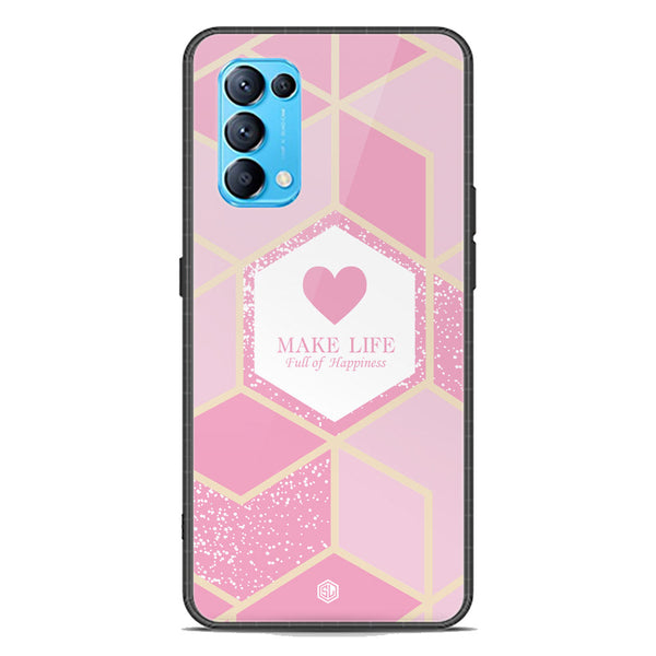 Happiness Series Soft Phone Case - Premium Glass Case - Design 3 - Oppo Reno 5 4G