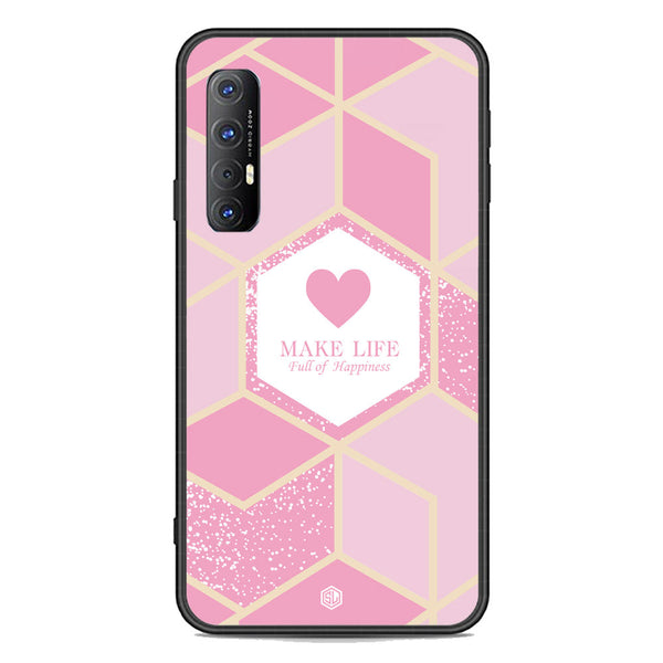 Happiness Series Soft Phone Case - Premium Glass Case - Design 3 - Oppo Reno 3 Pro