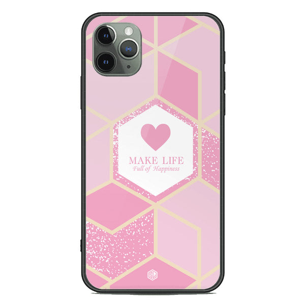 Happiness Series Soft Phone Case - Premium Glass Case - Design 3 - iPhone 11 Pro Max