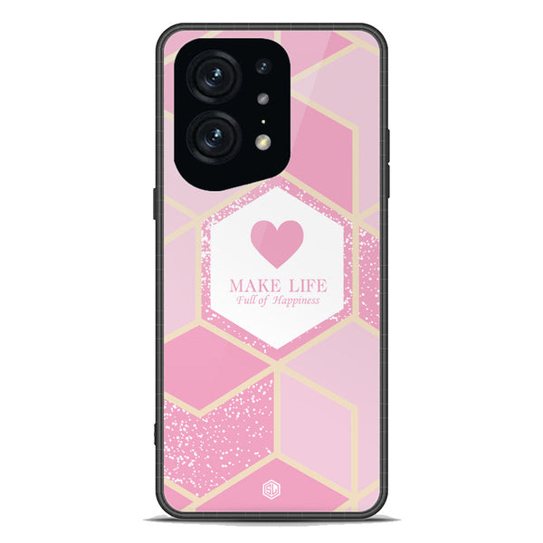 Happiness Series Soft Phone Case - Premium Glass Case - Design 3 - Oppo Find X5 Pro