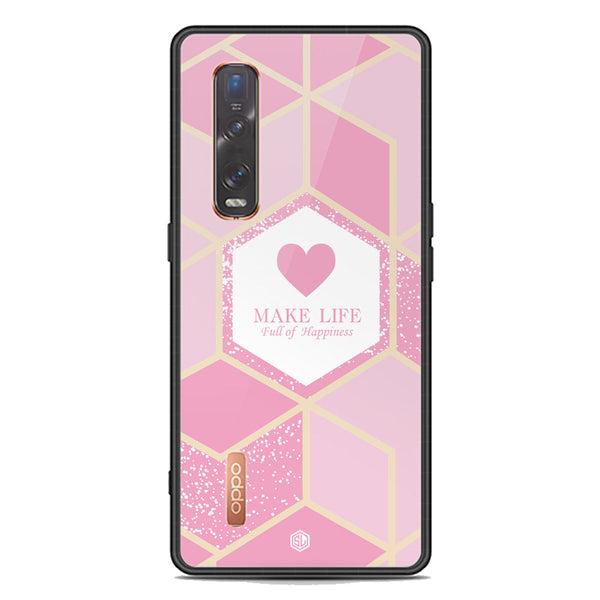 Happiness Series Soft Phone Case - Premium Glass Case - Design 3 - Oppo Find X2 Pro