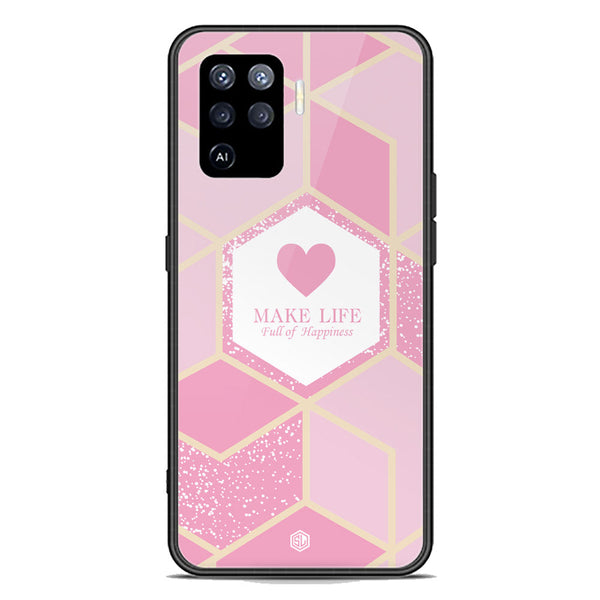 Happiness Series Soft Phone Case - Premium Glass Case - Design 3 - Oppo F19 Pro