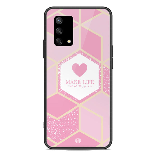 Happiness Series Soft Phone Case - Premium Glass Case - Design 3 - Oppo F19