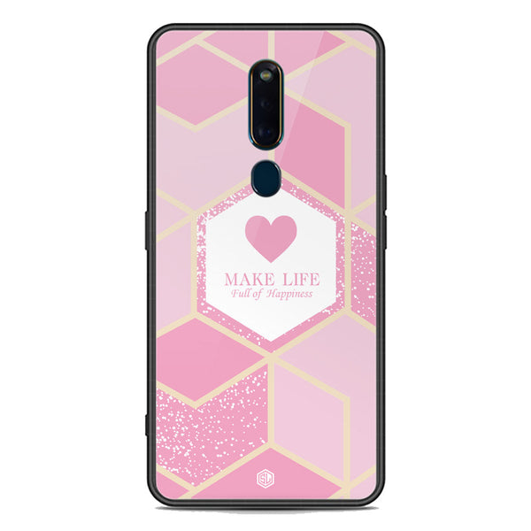 Happiness Series Soft Phone Case - Premium Glass Case - Design 3 - Oppo F11 Pro
