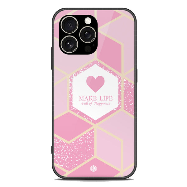 Happiness Series Soft Phone Case - Premium Glass Case - Design 3 - iPhone 15 Pro Max