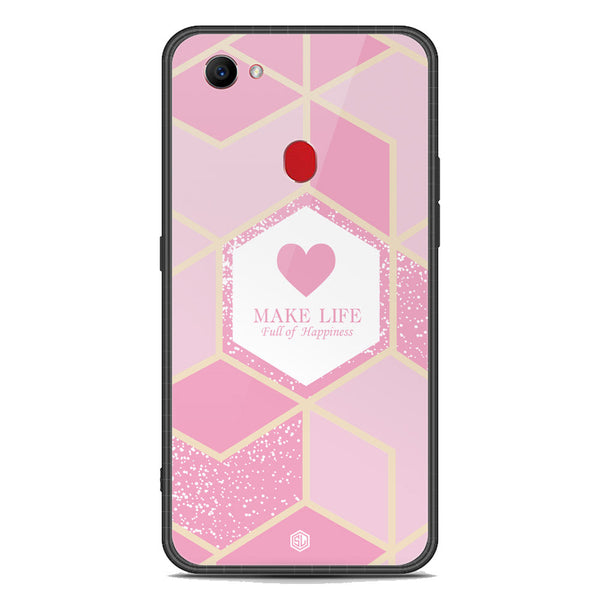 Happiness Series Soft Phone Case - Premium Glass Case - Design 3 - Oppo F7