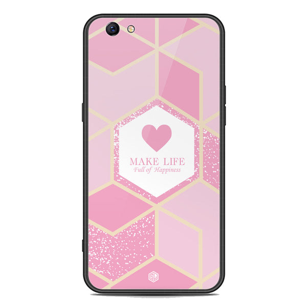 Happiness Series Soft Phone Case - Premium Glass Case - Design 3 - Oppo F3 Plus