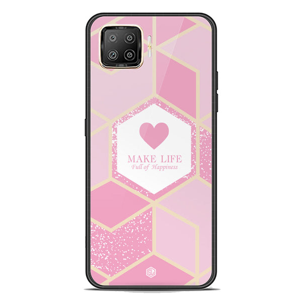 Happiness Series Soft Phone Case - Premium Glass Case - Design 3 - Oppo Reno 4F