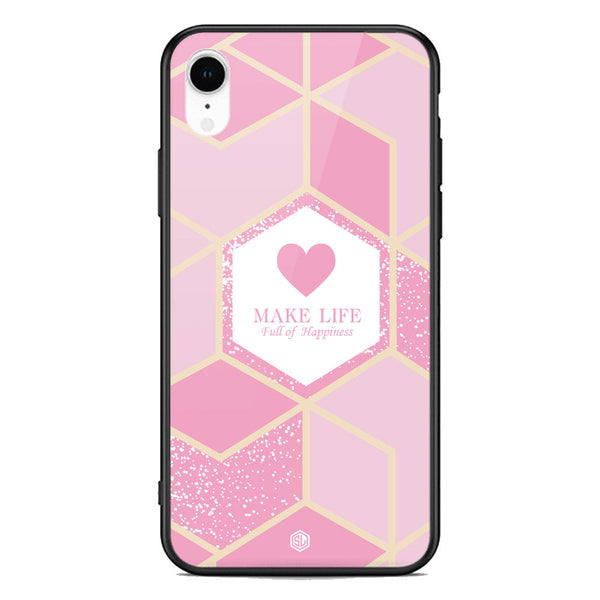 Happiness Series Soft Phone Case - Premium Glass Case - Design 3 - iPhone XR