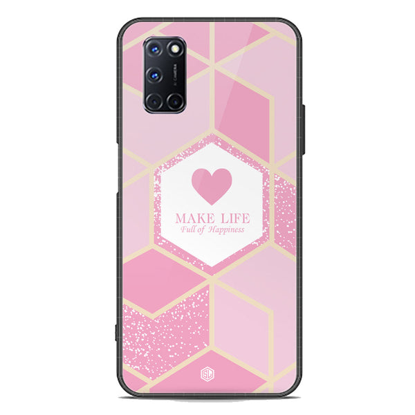 Happiness Series Soft Phone Case - Premium Glass Case - Design 3 - Oppo A92