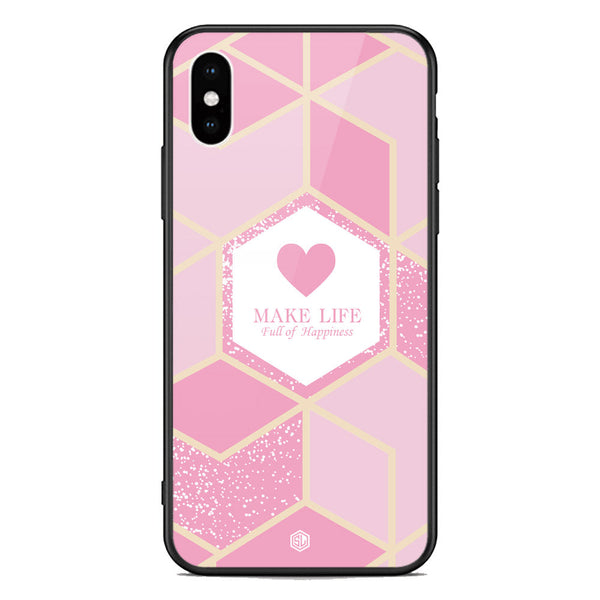 Happiness Series Soft Phone Case - Premium Glass Case - Design 3 - iPhone XS Max