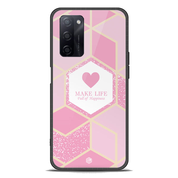 Happiness Series Soft Phone Case - Premium Glass Case - Design 3 - Oppo A55 5G