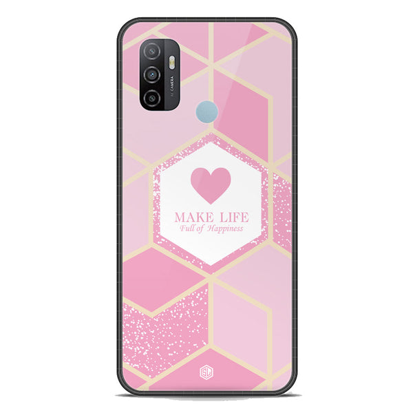 Happiness Series Soft Phone Case - Premium Glass Case - Design 3 - Oppo A53s