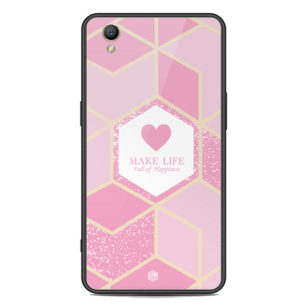 Happiness Series Soft Phone Case - Premium Glass Case - Design 3 - Oppo A37