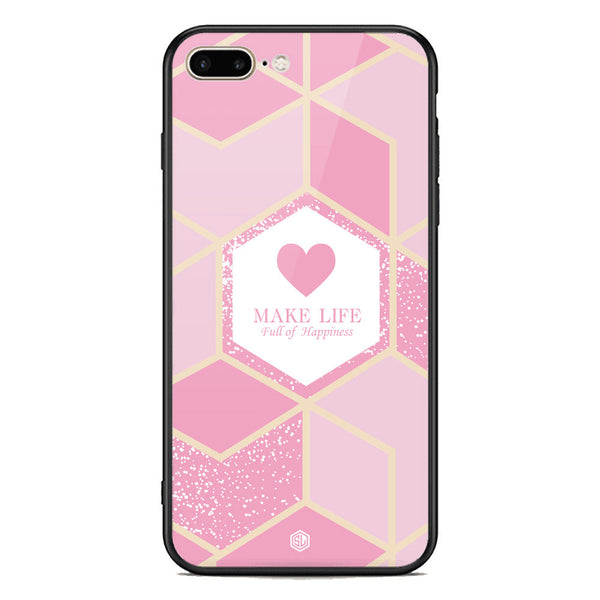 Happiness Series Soft Phone Case - Premium Glass Case - Design 3 - iPhone 8 Plus / 7 Plus