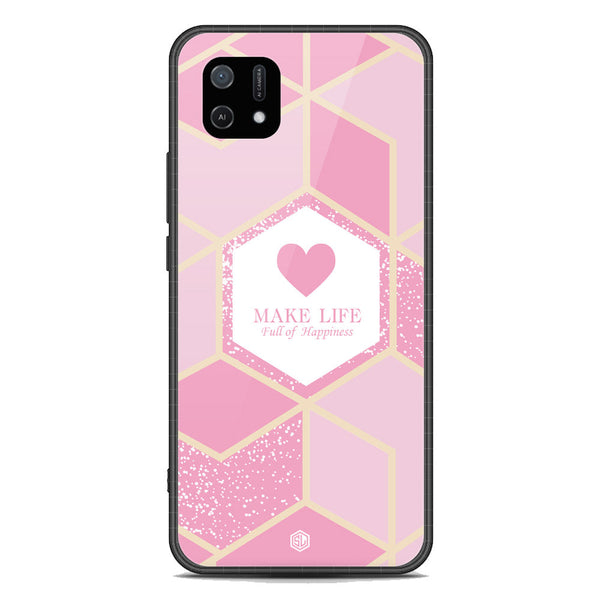 Happiness Series Soft Phone Case - Premium Glass Case - Design 3 - Oppo A16K